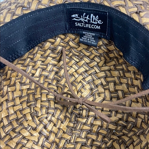 Salt Life Floppy Brown Woven Hat EUC - Picture 5 of 6